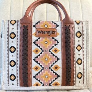 Wrangler Women's Tan and Brown Geometric Tote